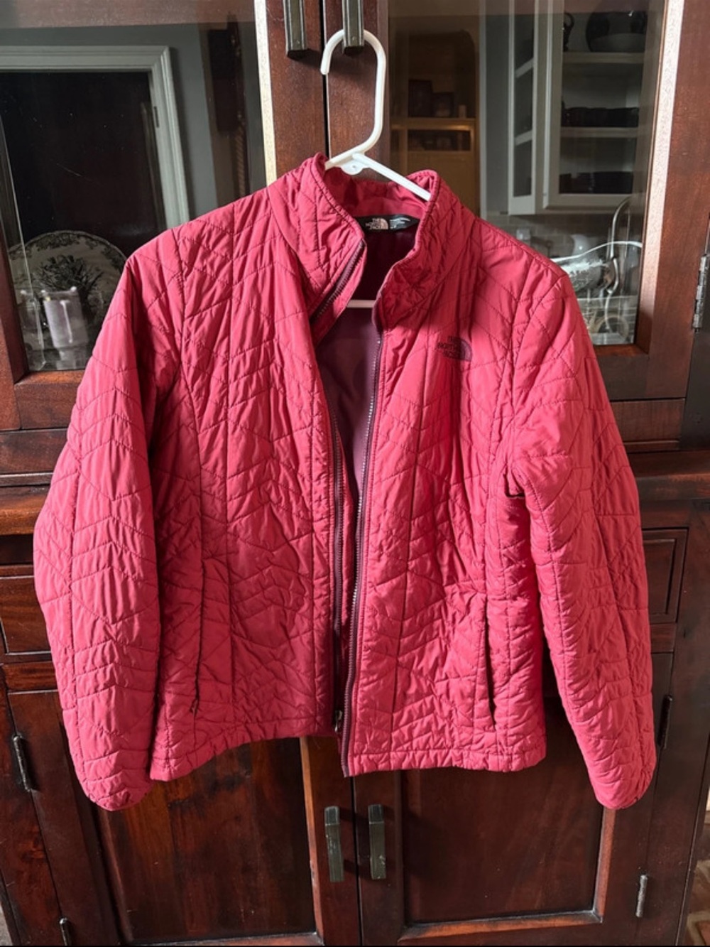 The North Face Women's Quilted Raspberry Red Puffer Jacket